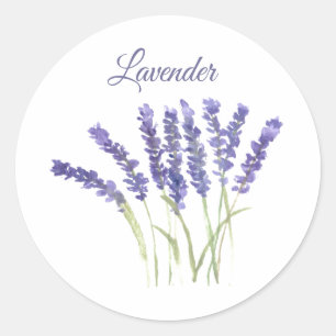 Sticker Rond Lavande Aquarelle Herbes Cuisine pourpre