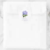 Sticker Rond Lavande botanique Hydrangea Merci de script (Sac)