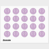 Sticker Rond Lavande classique violet Mariage floral Merci (Feuille)