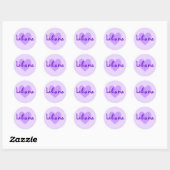Sticker Rond Lavande de coeur pourpre personnalisable (Feuille)