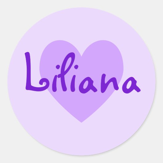Sticker Rond Lavande de coeur pourpre personnalisable (Devant)