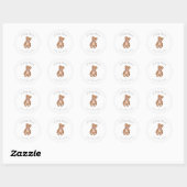 Sticker Rond Lavande d'ours en peluche classique Baby shower po (Feuille)