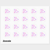 Sticker Rond Lavande et grande soeur rose (Feuille)