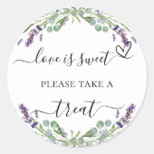Sticker Rond Lavande eucalyptus mariage traitement faveur (Devant)