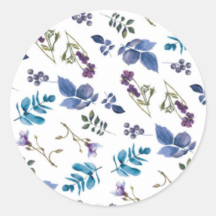Sticker Rond Lavande Lilac pourpre Iris printemps floral chic