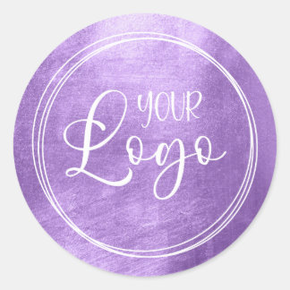 Sticker Rond Lavande Lumineuse Faux Foil pour votre logo
