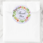 Sticker Rond Lavande Mariage de Merci de couronne papillon (Sac)