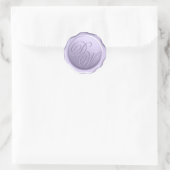 Sticker Rond Lavande Monogramme cire Sceau 2 Lettres Violet Scr (Sac)