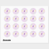 Sticker Rond Lavande Pâques 4e anniversaire (Feuille)