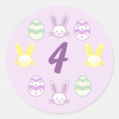 Sticker Rond Lavande Pâques 4e anniversaire (Devant)