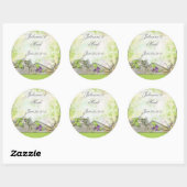 Sticker Rond Lavande pourpre pois doux Enregistrer l'étiquette  (Feuille)