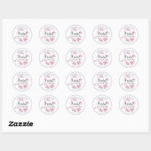 Sticker Rond Lavande Rose Lilas Fleur Mariage (Feuille)