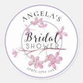 Sticker Rond Lavande Rose Lilas Fleur Mariage (Devant)