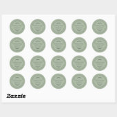 Sticker Rond Lavande Rustique à la main laque Laurel Vert (Feuille)