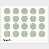 Sticker Rond Lavande Rustique à la main laque Laurel Vert (Feuille)
