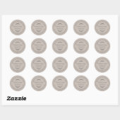 Sticker Rond Lavande Rustique fait main gris savon (Feuille)