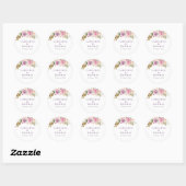 Sticker Rond lavande violet et mariage floral (Feuille)