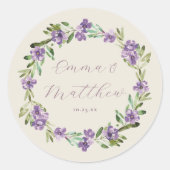 Sticker Rond Lavande violet Mariage de la couronne (Devant)