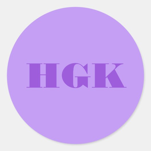 Sticker Rond Lavande violet personnalisable Monogramme (Devant)