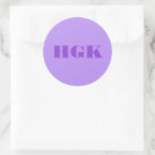Sticker Rond Lavande violet personnalisable Monogramme (Sac)