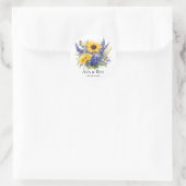 Sticker Rond Lavande violette avec Mariage de tournesol (Sac)