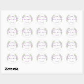 Sticker Rond Lavander Fleurs Baby shower Baby shower classique (Feuille)