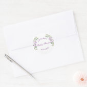 Sticker Rond Lavander Fleurs Baby shower Baby shower classique (Enveloppe)