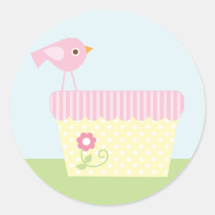Sticker Rond Lave-bébé (rose)