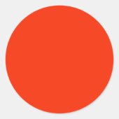 Sticker Rond Lave de couleur unie vive rouge orange vif (Devant)