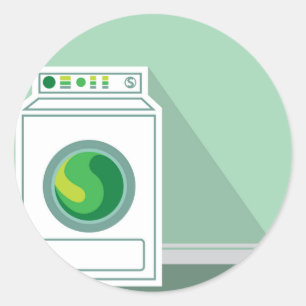 Sticker Rond Lave-linge Salle de blanchisserie