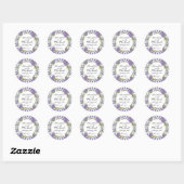 Sticker Rond Lavender Blossom Garden Wedding (Feuille)