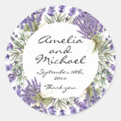 Sticker Rond Lavender Blossom Garden Wedding (Devant)