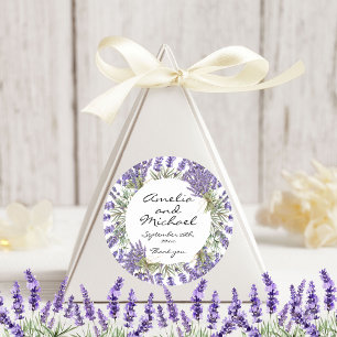 Sticker Rond Lavender Blossom Garden Wedding