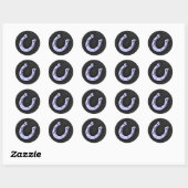 Sticker Rond Lavender Blue Horseshoe (Feuille)