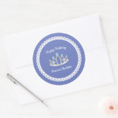 Sticker Rond Lavender Blue Princesse Tiara fête d'anniversaire (Enveloppe)