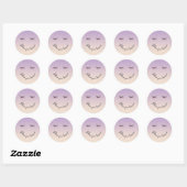 Sticker Rond Lavender Cream Eyelashes (Feuille)