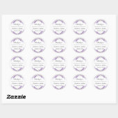 Sticker Rond Lavender eucalyptus wedding thank you (Feuille)