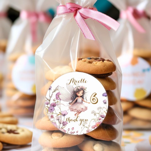 Sticker Rond Lavender Fairy fleur sauvage merci