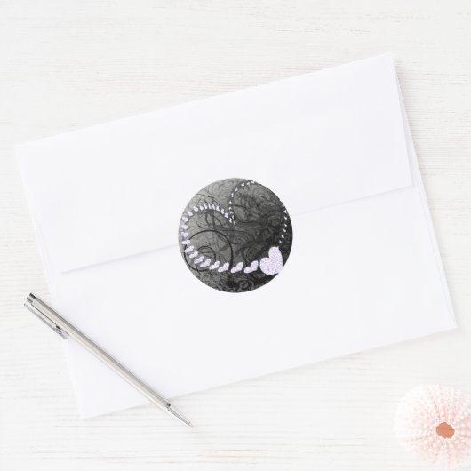 Sticker Rond Lavender Heart (Enveloppe)