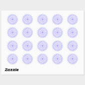 Sticker Rond Lavender Lotus Floral Mandala (Feuille)