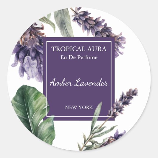 Sticker Rond Lavender Perfume Label (Devant)