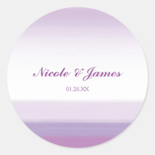 Sticker Rond Lavender Purple Aquarelle Mariage Favoriser Sticke