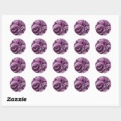 Sticker Rond LAVENDER PURPLE Roses - Mariage Enveloppe Sceau (Feuille)