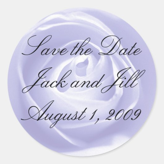 Sticker Rond Lavender Rose, Enregistrer l'étiquette de date (Devant)