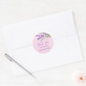 Sticker Rond Lavender rose florales merci anniversaire (Enveloppe)