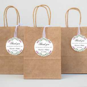 Sticker Rond Lavender rose verdure mariage merci