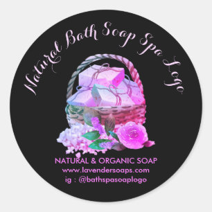 Sticker Rond Lavender Spa de savon fait main bain