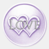 Sticker Rond Lavender Two Hearts Intertwined Wedding (Devant)