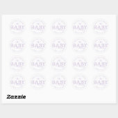 Sticker Rond Lavender Wildflower Baby Shower (Feuille)