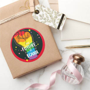 Sticker Rond L'Avenir Est Également Élevé D'Un Poing